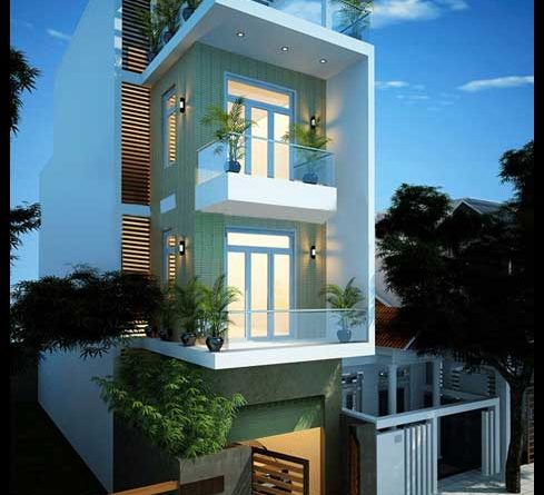 mẫu thiết kế nhà phố 4 tầng phong cách hiện đại 5x18m đẹp